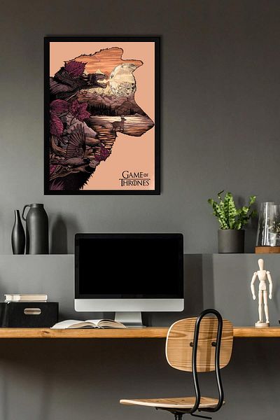 Saturn Game of Thrones Framed Table - Game of Thrones Series Poster Art Print