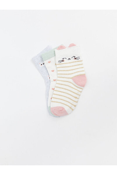LC Waikiki New Season Printed Baby Girl Socks 3-Piece - S53725Z1