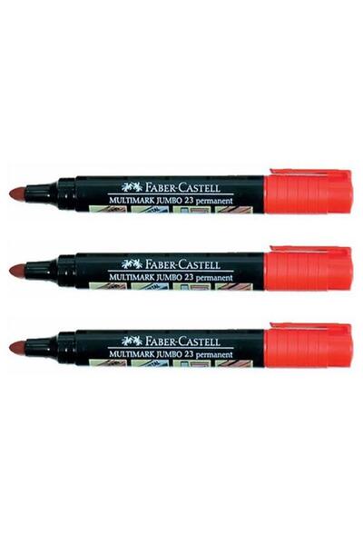 Faber Castell قلم تحديد أحمر جامبو دائم - مجموعة من 3 قطع