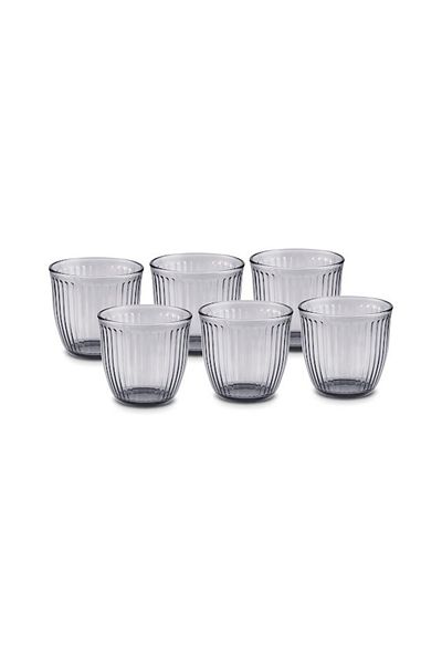 Karaca Gordes Set of 6 Water Glasses 290 ml Anthracite