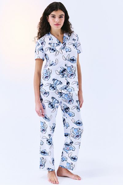 Penti Stitch-Shirt-Hose, optisches weißes Pyjama-Set – Stitch-Kollektion