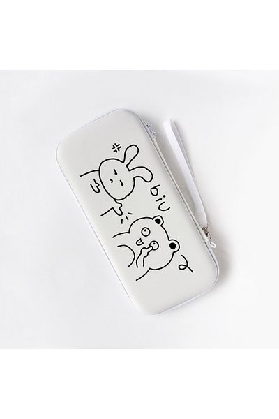 DUTRIEUX White Rabbit Pattern Storage Bag Compatible With Nintendo Switch