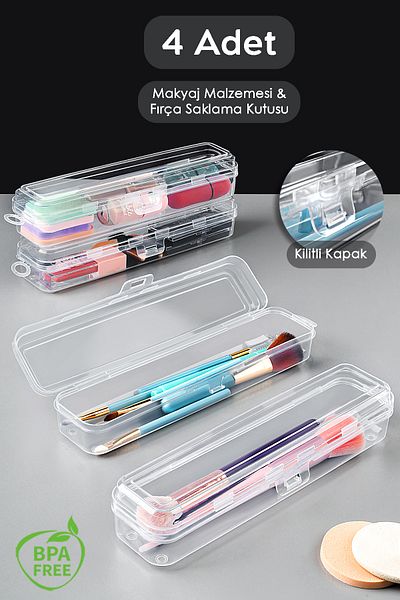 Meleni Home 4-Pack Portable Makeup Organizer - Clear Multipurpose Cosmetic Makeup Brush Organizer Brush Holder