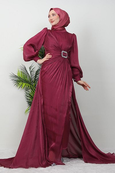 GİZ AGİYİM Fuchsia Aslı Hijab Dress