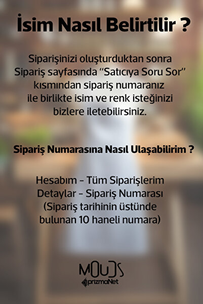 Moud's Kişiye Özel İsimli Logolu Mutfak Önlüğü, Aşçı Önlüğü, Şef Önlüğü, Cafeye Özel Mutfak Önlüğü