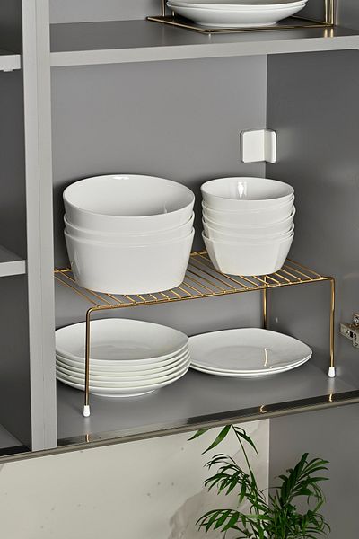 Edora Home Ανοξείδωτος Χρυσός Μεταλλικός Οργανωτής - Ντουλάπι πολλαπλών χρήσεων και μπολ για πιατάκια