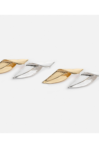 İpekyol Çift renkli yaprak küpe