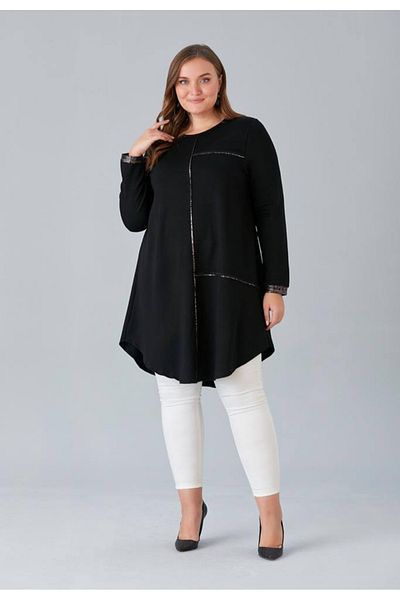 Serra Women's Black Plus Size Tunic