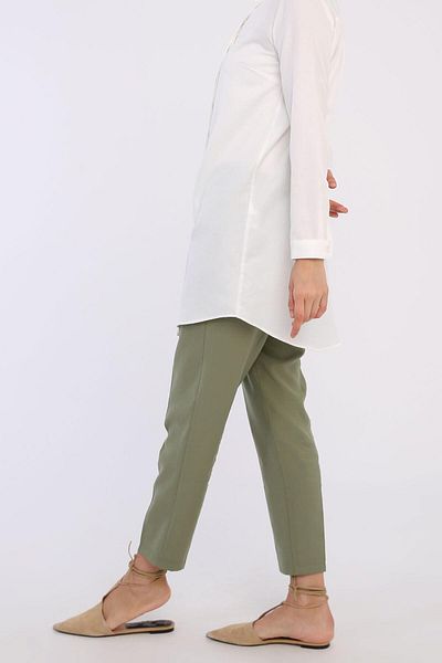 ALLDAY Bdx51007K Basic Hidden Placket Shirt Tunic