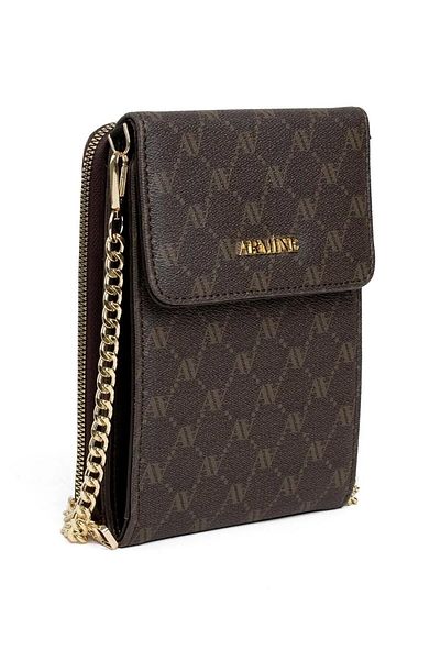 Armine Brown Evening Dress Shoulder Bag with Chain Strap - 266 Dots