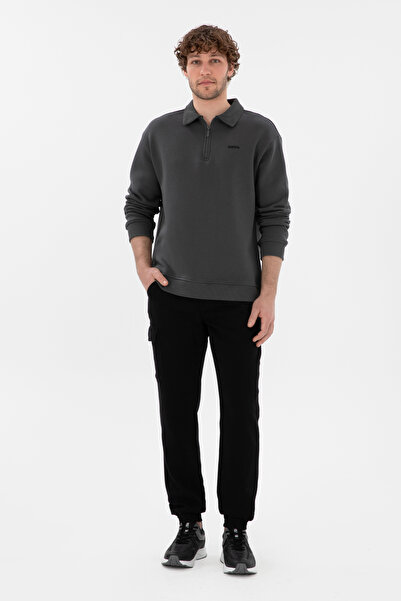 U.S. Polo Assn. Erkek Antrasit Basic Sweatshirt 50298265-VR006