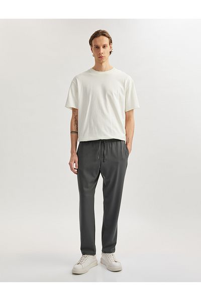 Koton Viscose Blended Pocket Detailed Lace up Waist Trousers
