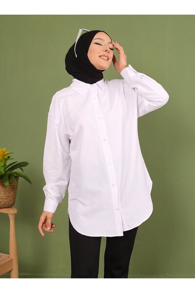 VAV White Boyfriend Shirt Tunic - Vav