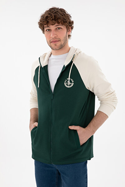 U.S. Polo Assn. Erkek Koyu Yeşil Örme Hırka 50293396-VR079