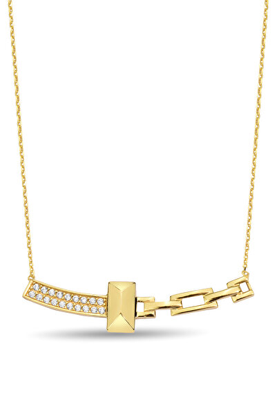 Çgk Çiğdem Gürel Kuyumculuk Taşlı Tarz Altın Kolye