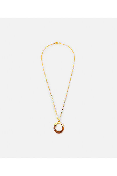 İpekyol Reçine ve metal uçlu kolye