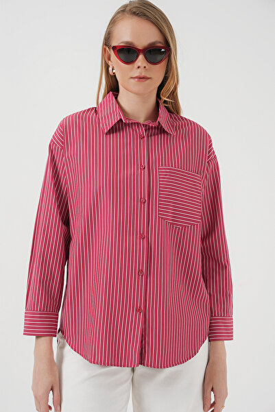 Bigdart 20205 piros csíkos túlméretes ing