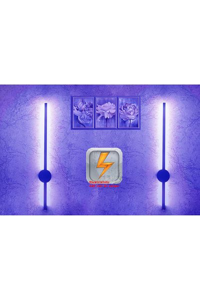 gaziantepavize Electric Yumato 70cm 2 Pieces Black Modern Decorative White Light Led Wall Sconce (Not Battery)