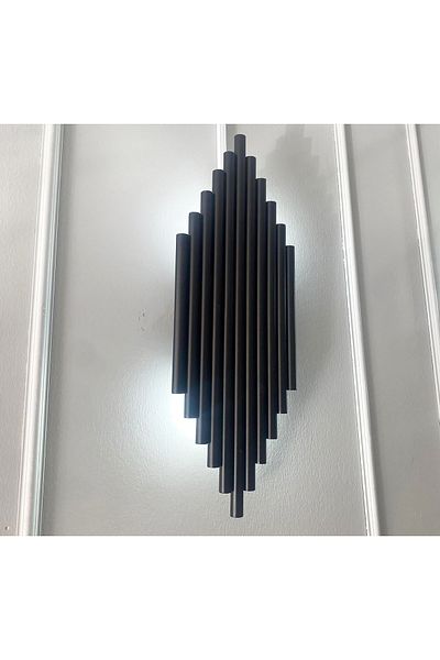 gaziantepavize Black Metal Decorative - Led Lights Crown Mahal White Light Wall Sconce (Not Battery)