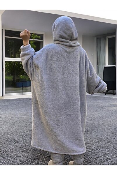 fluffy Wellsoft Wearable Hooded Healthy Jumpsuit - Warm Design for Television and Sleep