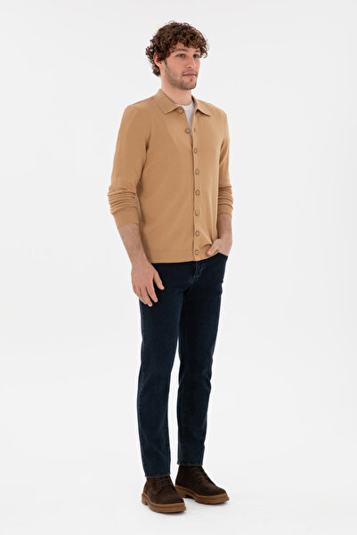 U.S. Polo Assn. Erkek Camel Basic Triko Hırka 50298272-VR015