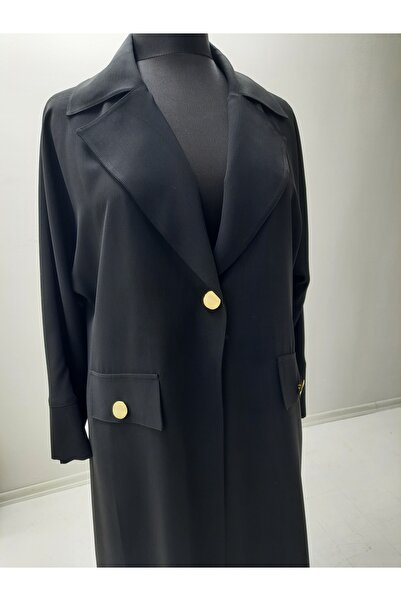 GigiTex Black Front One Button Ferace
