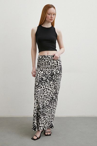 Never more Fusta maxi cu model ecru