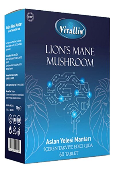 Vitallin Aslan Yelesi Mantarı 1000 Mg 60 Tablet