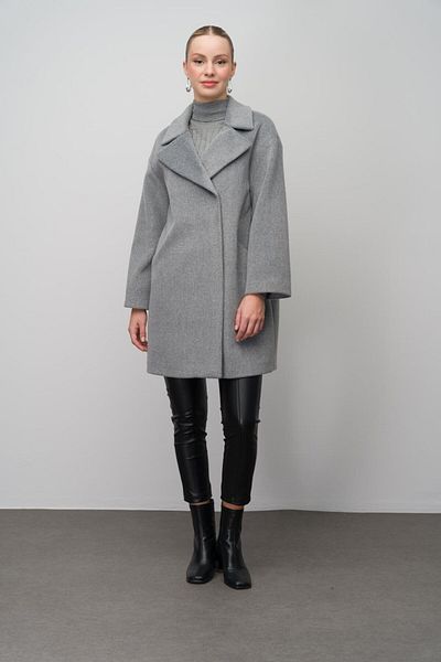 Olcay Lässiger Plus-Size-Mantel mit Druckknopfverschluss A.GRAY 3080