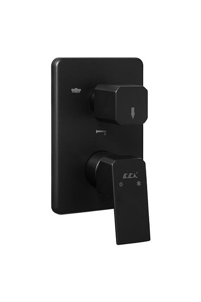 Eca Tiera Concealed Bathroom Faucet Surface Mounted Group Matte Black - 3 Way 102167335C1-K