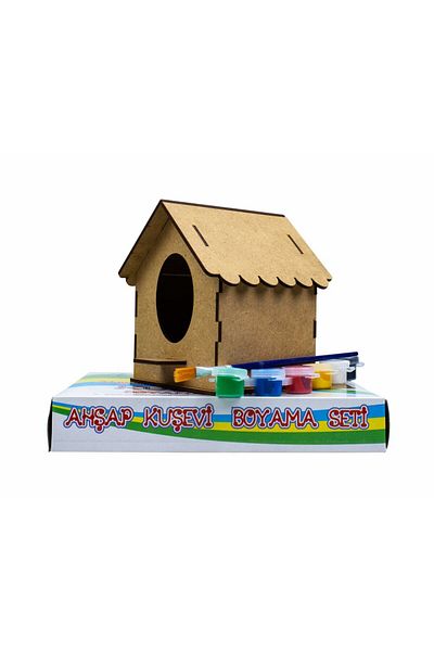 Tuğra Emin Em726 Painting Wooden Bird House Set