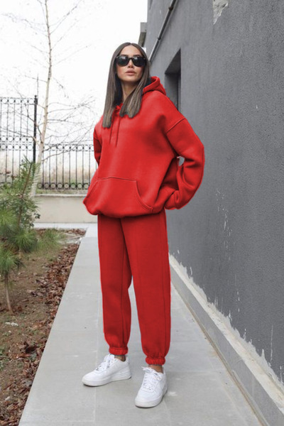 YAKAMEL Women's Oversize Sports Hooded Casual Jogger Sweatpants Set with Elas...