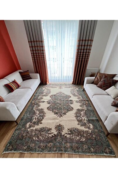 DesignEv 207 x 306 cm Büyük Boy Vintage Salon Halısı, Ender Desenli Harika Ko...