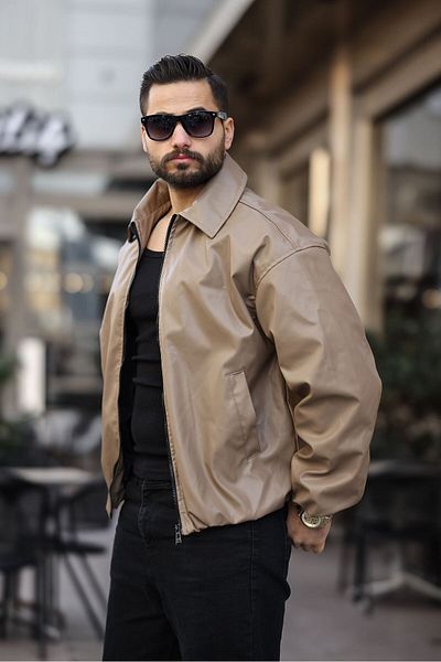 FREED MOND δερμάτινο μπουφάν oversize ελαστικό