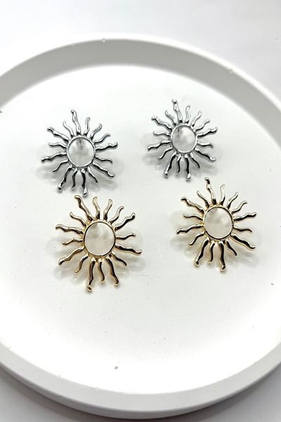 DEMOKAN Women's Earrings Hollow Sun Model Earrings