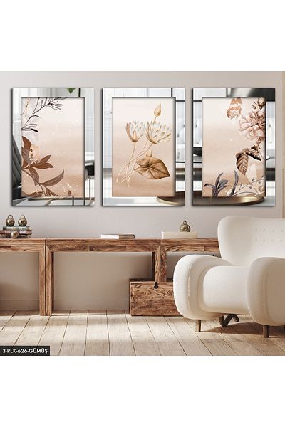 Evinemoda Pictură din plexiglas cu rame cu flori de epocă