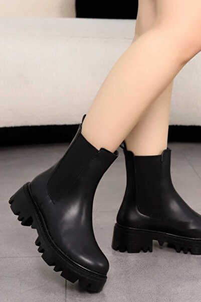 Cananın Pabuçları JVL 103 YÜKSEK TABAN LASTİKLİ BOT