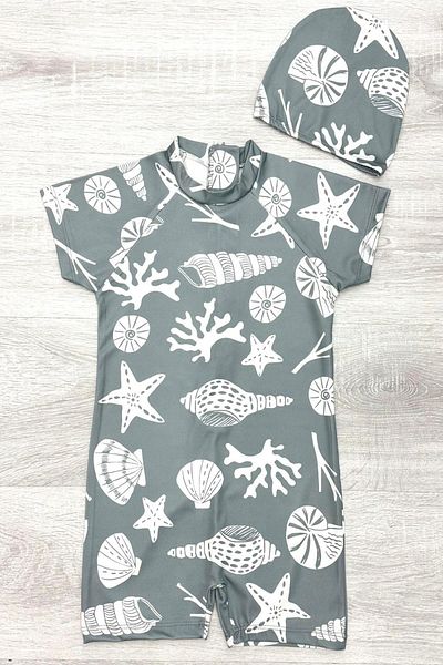My Kids Wear Μαγιό για αγόρια με κορδόνι, φερμουάρ και αντηλιακή προστασία