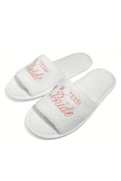 Store Embroidered Bridesmaid Bride Team Slippers