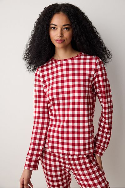 Penti Red Gingham Thermal Red Pajama Set