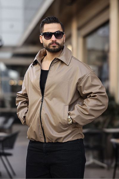 FREED MOND δερμάτινο μπουφάν oversize ελαστικό