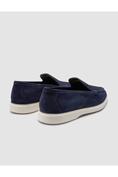 Cabani %100 Hakiki Deri Lacivert Süet Erkek Loafer