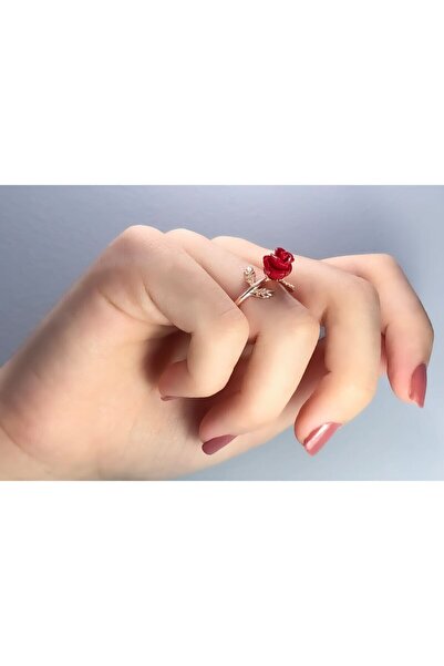 ADA LİFE GÜMÜŞ 925 Ayar Gümüş Gül Motifli Ayarlanabilir Kadın Yüzük