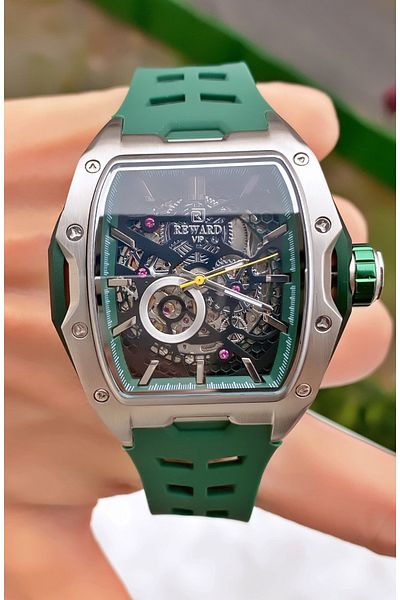 Reward Brand Green Color Inner Functions Active Men's Wrist Watch - Bracelet Gift
