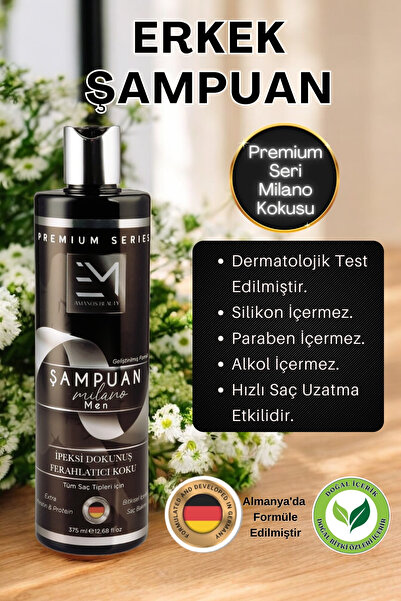 EM AMANOS BEAUTY Milano Kokusu - Erkek Şampuan - Doğal Bitki Özlü Keratin Ve ...