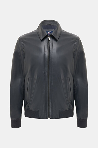 W Collection Dark Blue Zippered Jacket