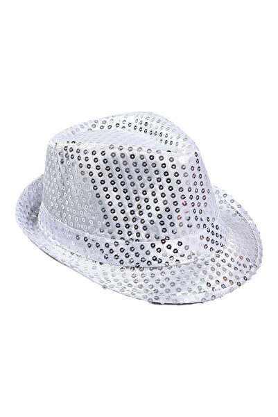 Belle Fusion قبعة عرض مطرزة باللون الفضي للأطفال قبعة مايكل جاكسون رقم 54