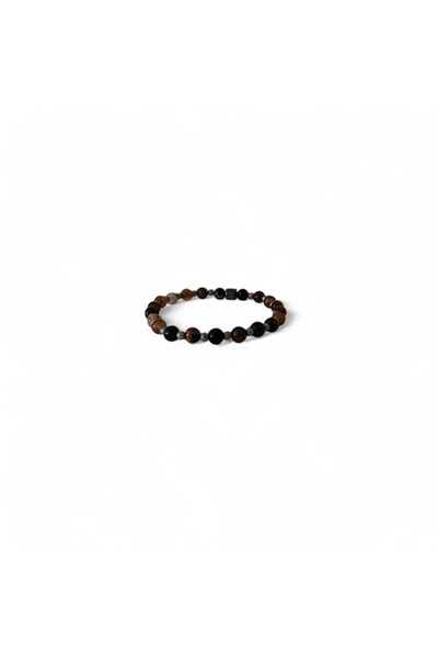 Hedea Men's Bracelet - Natural Stone Eye Agate, Brown