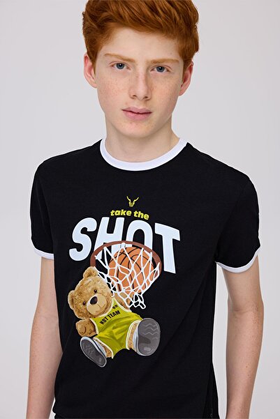 Nebbati Bg Store Boy's Black Tshirt