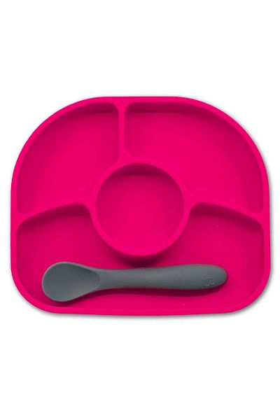bblüv Yümi Silicone Plate and Spoon Set Pink
